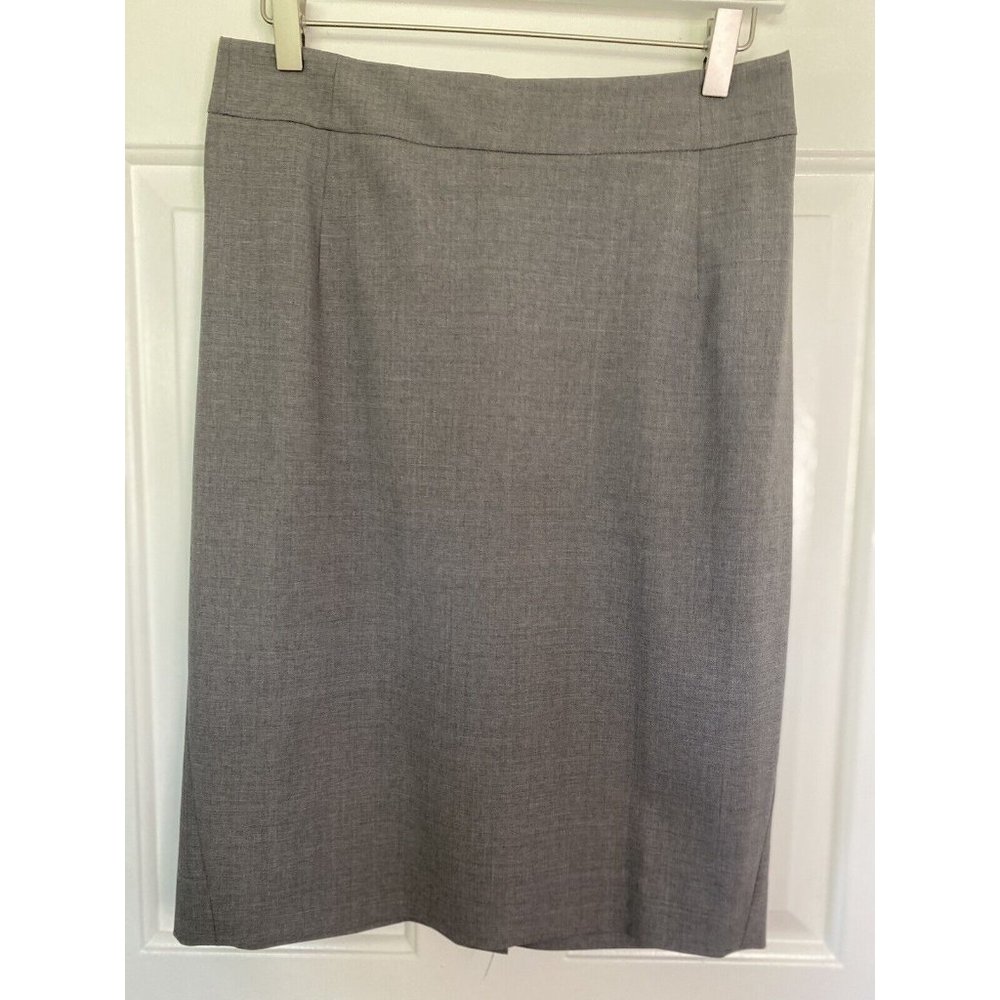 Theory Gray Stretch Wool Spandex Pencil Skirt‎ Size 6 Joanie Style Career EUC - Picture 14 of 16